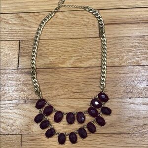Purple layered beautiful necklace gold